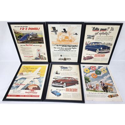Sale Photo Thumbnail #279: 6 Vintage Advertisements Including TWA & More