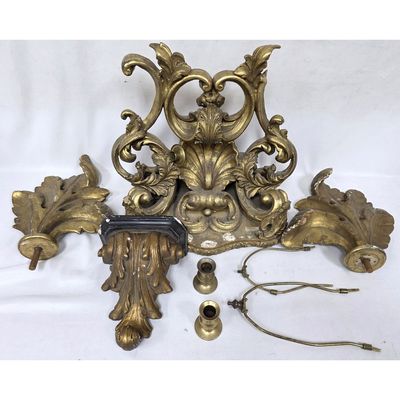 Sale Photo Thumbnail #303: Group Lot of Antique Carved Wood & Other Items