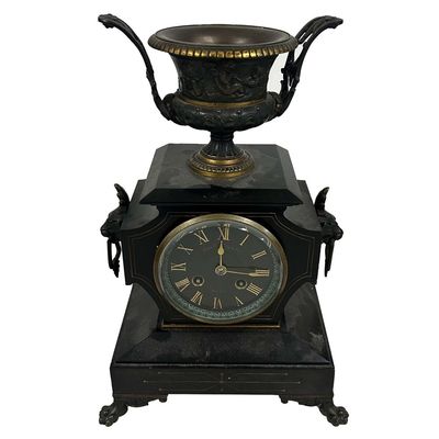 Sale Photo Thumbnail #214: Antique Covell Gray & Co Neoclassical Mantel Clock