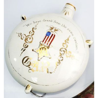 Sale Photo Thumbnail #111: Antique American Porcelain Water Canteen