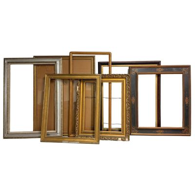 Sale Photo Thumbnail #334: Lot of 7 Old & Vintage Large Wooden Frames