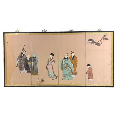 Sale Photo Thumbnail #365: Chinese 4 Section Panel Screen