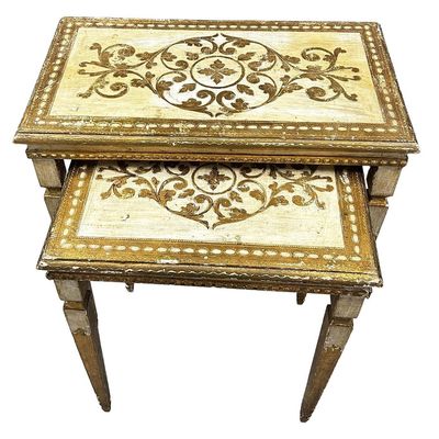 Sale Photo Thumbnail #153: Set of 2 Vintage MidCentury Painted Nesting Tables