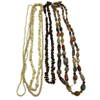 Sale Photo Thumbnail #203: Lot of 3 Old Semi-Precious Stone & Other Necklaces
