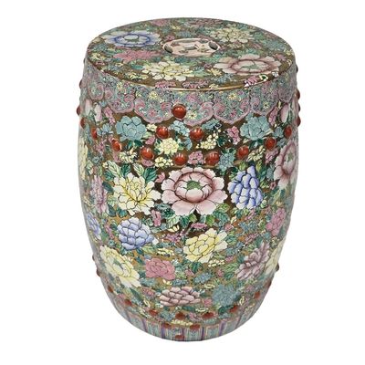 Sale Photo Thumbnail #314: Chinese Hand Painted Famille Rose Garden Stool
