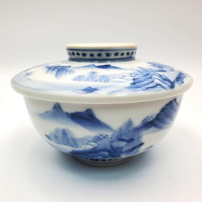 Sale Photo Thumbnail #408: Chinese Blue & White Porcelain Covered Bowl