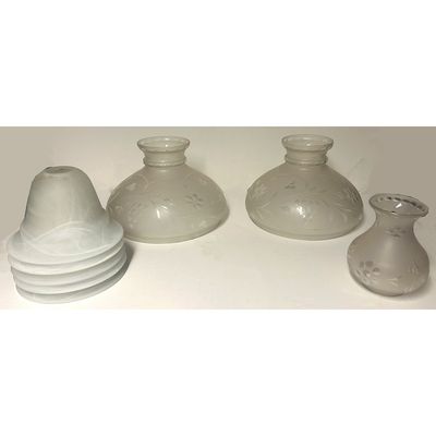 Sale Photo Thumbnail #126: Lot of 8 Frosted Glass Items