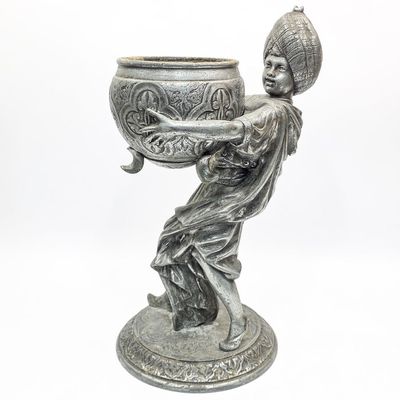 Sale Photo Thumbnail #423: Antique Spelter Metal Figural Jardiniere