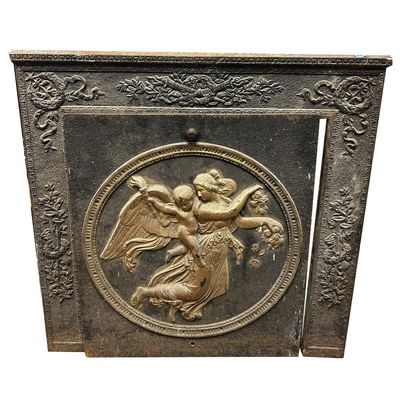 Sale Photo Thumbnail #226: Antique Heavy Metal Fireplace Surround w/ Door