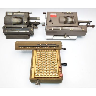Sale Photo Thumbnail #27: Lot of 3 Vintage Mechanical Calculators