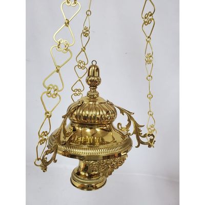 Sale Photo Thumbnail #26: Vintage Italian Brass Sanctuary Lamp