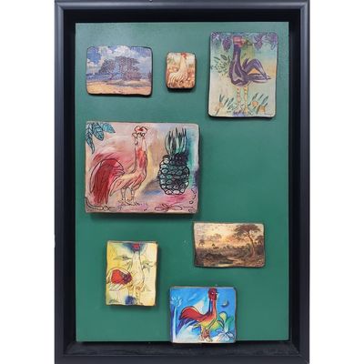 Sale Photo Thumbnail #69: Framed "Gallery Wall" Artwork of Roosters