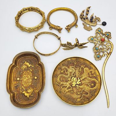 Sale Photo Thumbnail #390: Group Lot of Chinese Items Incl. Sterling Silver