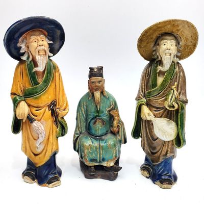 Sale Photo Thumbnail #348: 3 Chinese Porcelain Figures