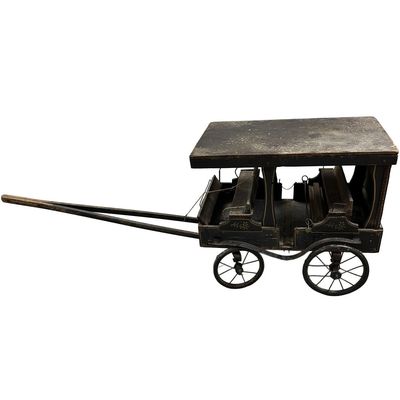 Sale Photo Thumbnail #88: Antique Child's Pull Toy Wooden Carriage / Wagon