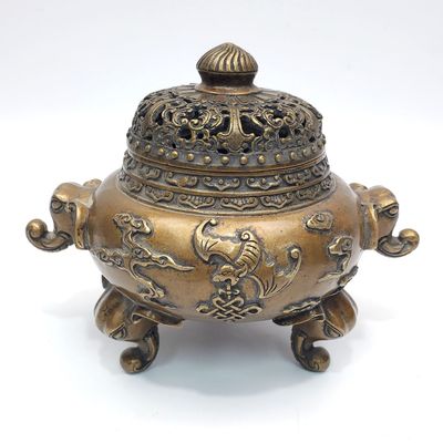 Sale Photo Thumbnail #352: Vintage Chinese Bronze Censer Incense Burner