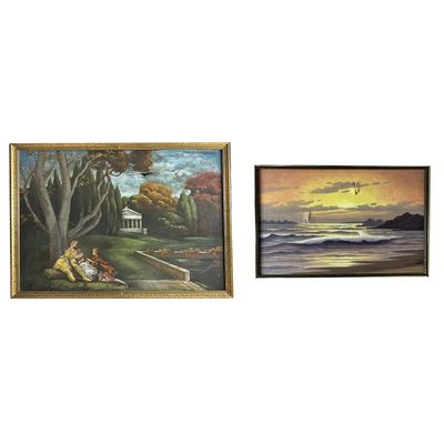 Sale Photo Thumbnail #136: Lot of 2 Signed Paintings, Oil on Canvas