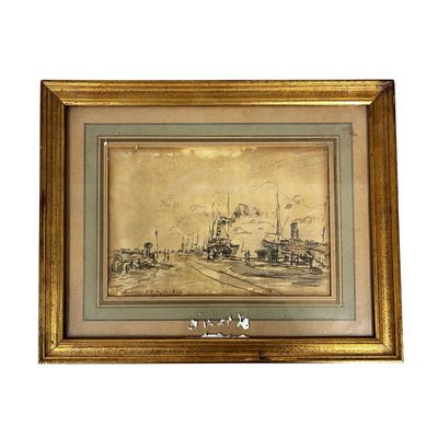 Sale Photo Thumbnail #133: Antique Signed Painting, Watercolor on Paper, 1866