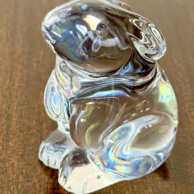 Baccarat France Clear Crystal Sitting Rabbit