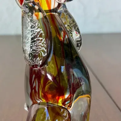 Vintage Murano Summerso Art Glass Dog Figurine