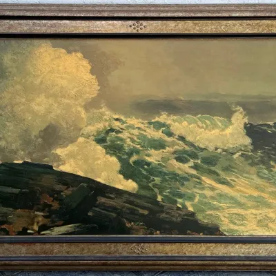 Winslow Homer " Northeaster" No. 88 Of 980 Textured Brush Stroke Canvas Print With Custom Frame And COA