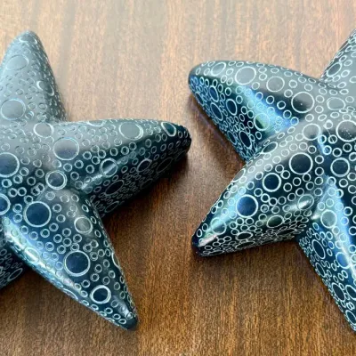 
Pair Of NBC Trading Inc. Made In India Stone Starfish
