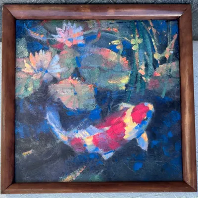 
Oshund Water Garden Mixed Media On Board In Frame