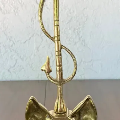 
English Brass Fox And Whip Hall Porter Door Stop
