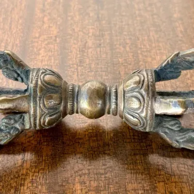 Brass Nepalese Buddhist Thunderbolt Vajra Dorje Sacred Ritual Tool