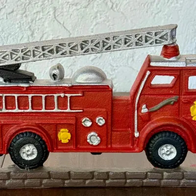 Vintage Cast Iron Fire Engine Door Stop