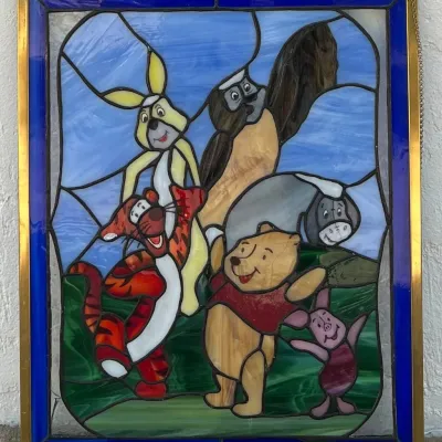 Winnie The Pooh Stained Glass Wall Or Window Hanging