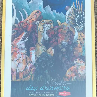 Signed Ringholz "day Dreamers" Jackson Hole Wyoming Exhibition Print In Frame