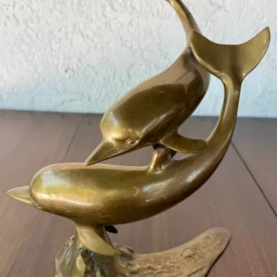 Vintage Brass Dolphin Figurine