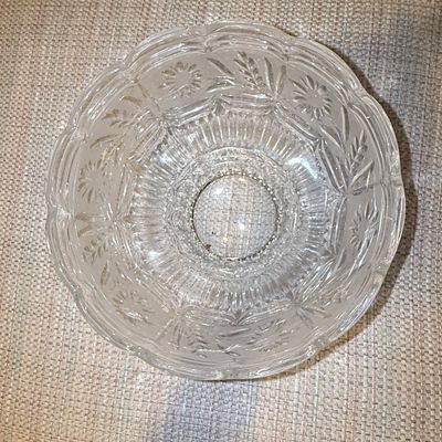 Sale Photo Thumbnail #627: Vintage Zajecar Crystal Floral Serving Bowl