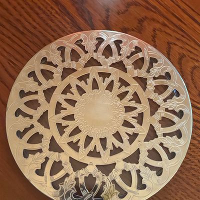 Sale Photo Thumbnail #520: Silver-Plated Glass Trivet