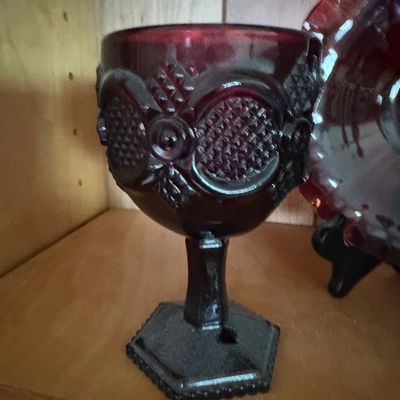 Sale Photo Thumbnail #508: Avon Cape Cod Ruby Red Goblet and Plate