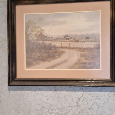 Sale Photo Thumbnail #283: Vintage Ben Hampton "Sorghum Mill" Signed Limited Edition Print in Wood Frame