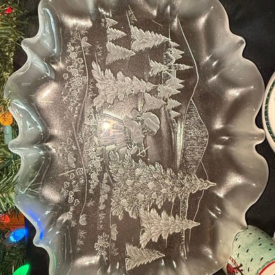 Sale Photo Thumbnail #573: Mikasa "Christmas Story" Frosted Glass Serving Platter