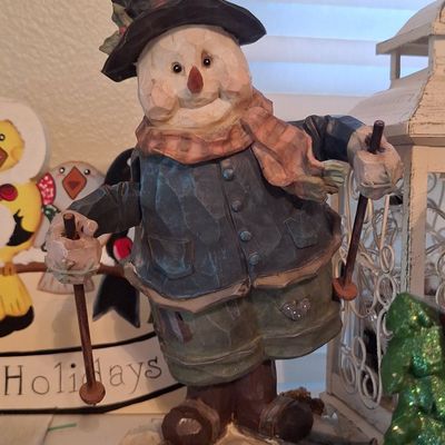 Sale Photo Thumbnail #506: Jim Shore Heartwood Creek Snowman Skier Figurine