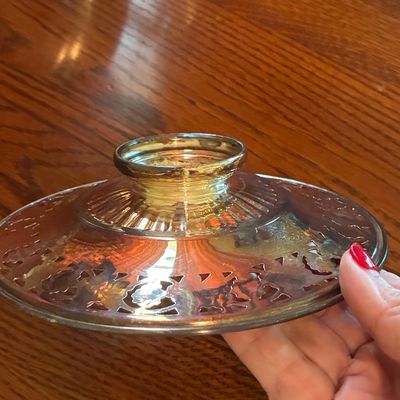 Sale Photo Thumbnail #424: Vintage Silver-Plated Pierced Grapevine Bonbon Dish