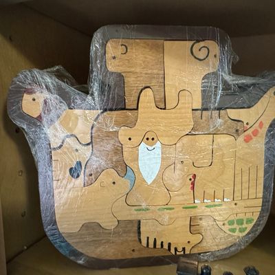 Sale Photo Thumbnail #451: Vintage Hand-Cut Wooden Noah's Ark Puzzle