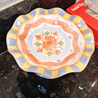 Sale Photo Thumbnail #57: World Bazaars Hand-Painted Pedestal Bowl