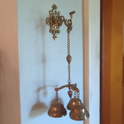Sale Photo Thumbnail #232: Vintage Solid Brass Triple Bell Door Chimes