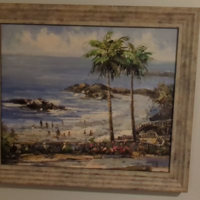 Sale Photo Thumbnail #24: Florida Highwaymen Style Tropical Landscape Oil Painting