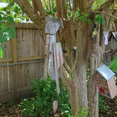 Sale Photo Thumbnail #516: Handcrafted Bamboo Wind Chime with Heart Top