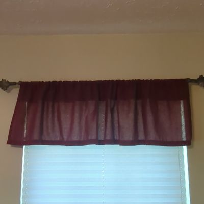 Sale Photo Thumbnail #916: Burgundy Sheer Rod Pocket Valance