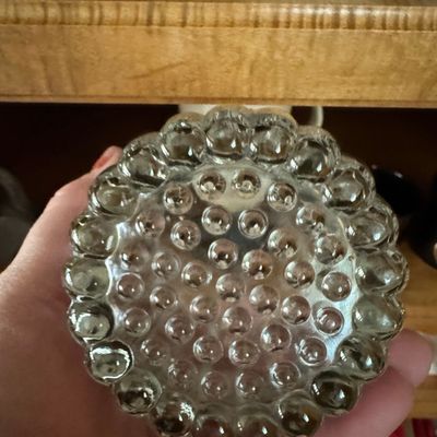 Sale Photo Thumbnail #925: Vintage Jeannette National Clear Glass Ribbed Hobnail Bottom Relish Jar (No Lid)