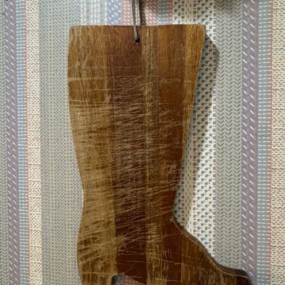 Sale Photo Thumbnail #799: Vintage Cowboy Boot Shaped Wooden Cutting Board