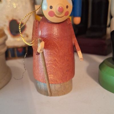 Sale Photo Thumbnail #441: Vintage Erzgebirge Wooden Figurine - Old Man with Staff