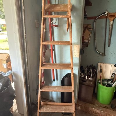 Sale Photo Thumbnail #198: Vintage Wooden Step Ladder